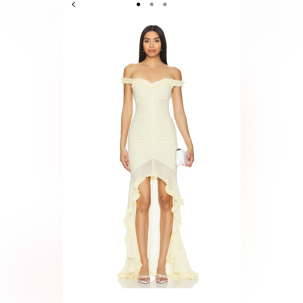 XS Majorelle Butter yellow gown for wedding guest or any formal occasion.